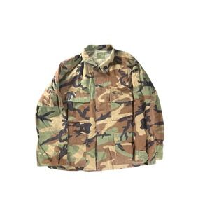 US Military Woodland Camo BDU Field Jacket Ripstop Large Short 8415-01-390-8548